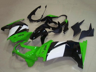 2008-2012 Kawasaki ZX250R Motorcycle Fairings - Green White Glossy Black Canada Websites