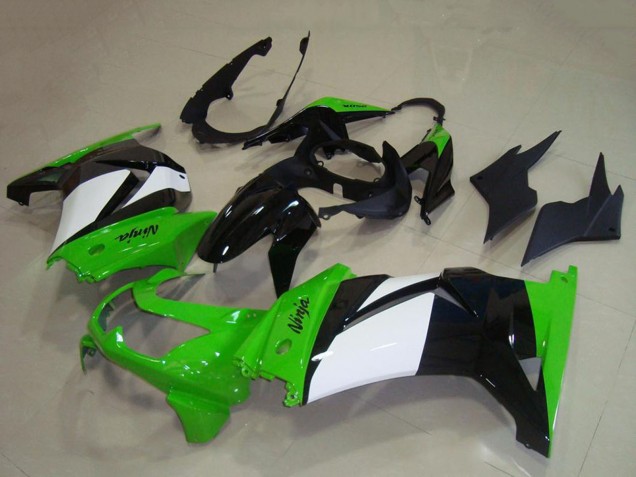 2008-2012 Kawasaki ZX250R Motorcycle Fairings - Green White Glossy Black Canada Websites