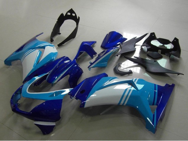 2008-2012 Kawasaki ZX250R Motorcycle Fairings - Light Blue White Dark Blue Canada Websites