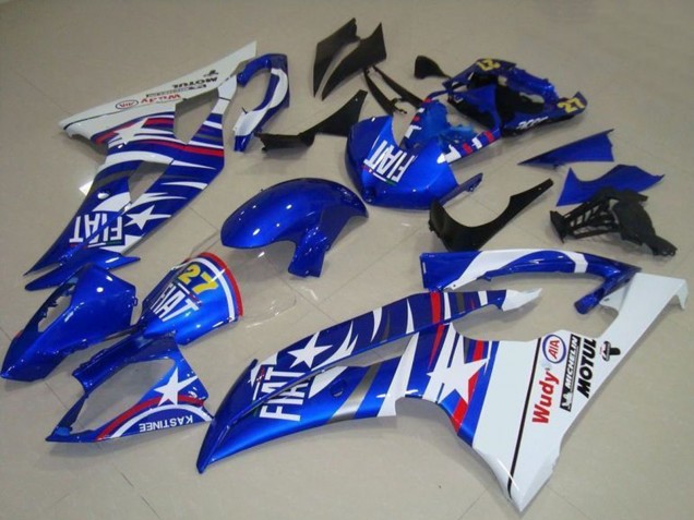 2008-2016 Yamaha YZF R6 Motorcycle Fairings - White Blue Fiat Motul Michelin 27 Canada Websites