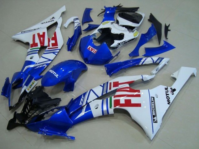 2008-2016 Yamaha YZF R6 Motorcycle Fairings - White Blue Red Fiat Motul Michelin Canada Websites