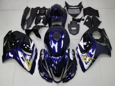 2008-2020 Suzuki GSXR 1300 Hayabusa Motorcycle Fairings - Dark Blue White Gold Canada Websites