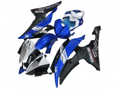 2008-2016 Yamaha YZF R6 Motorcycle Fairings - White Blue Matte Black Yamalube Canada Websites