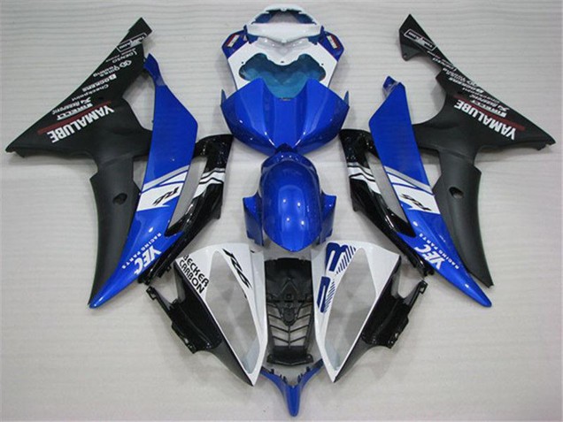 2008-2016 Yamaha YZF R6 Motorcycle Fairings - White Blue Matte Black Yamalube Canada Websites