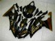 2008-2016 Yamaha YZF R6 Motorcycle Fairings - Glossy Black Gold Flame Canada Websites