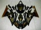 2008-2016 Yamaha YZF R6 Motorcycle Fairings - Glossy Black Gold Flame Canada Websites