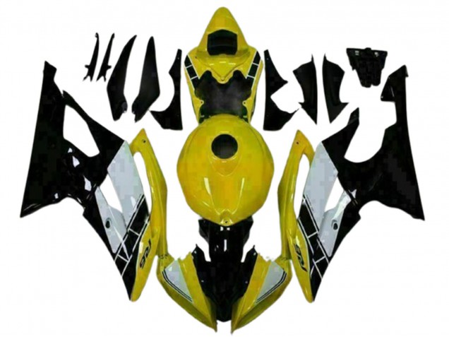 2008-2016 Yamaha YZF R6 Motorcycle Fairings - Yellow White Glossy Black Canada Websites