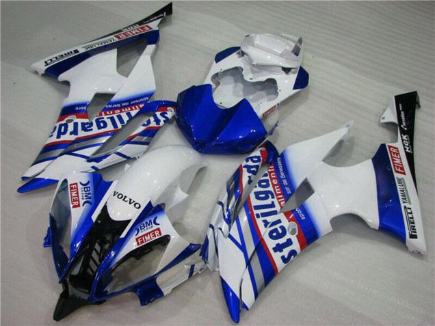 2008-2016 Yamaha YZF R6 Motorcycle Fairings - White Blue Red Sterilgarda Volvo Fimer Yamalube Canada Websites