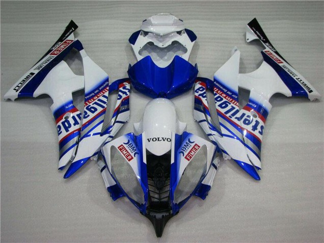 2008-2016 Yamaha YZF R6 Motorcycle Fairings - White Blue Red Sterilgarda Volvo Fimer Yamalube Canada Websites