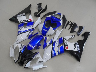 2008-2016 Yamaha YZF R6 Motorcycle Fairings - White Blue Glossy Black ENEOS Yamalube Canada Websites