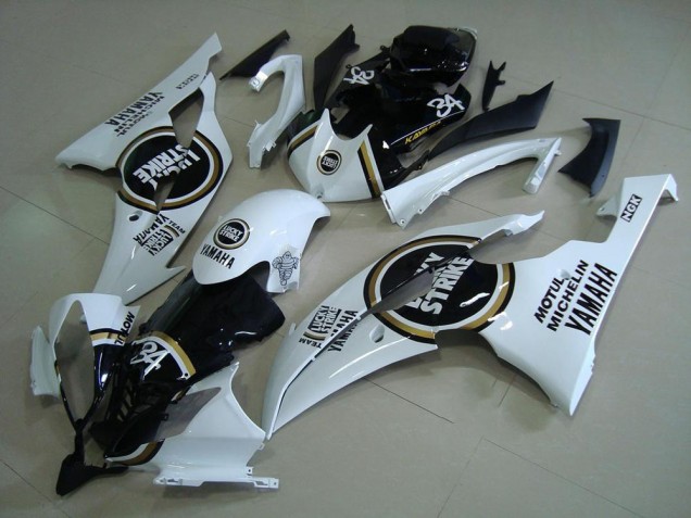 2008-2016 Yamaha YZF R6 Motorcycle Fairings - White Glossy Black Lucky Strike Motul Michelin 34 Canada Websites