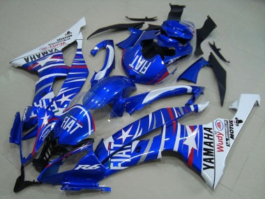 2008-2016 Yamaha YZF R6 Motorcycle Fairings - White Blue Fiat Motul Michelin Canada Websites