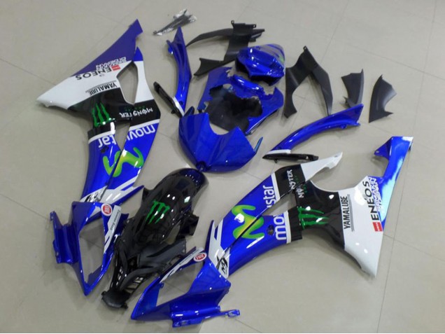 2008-2016 Yamaha YZF R6 Motorcycle Fairings - White Blue Glossy Black Green Monster MoviStar Canada Websites