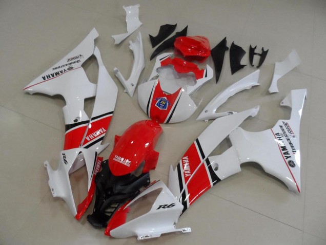 2008-2016 Yamaha YZF R6 Motorcycle Fairings - White Red Black Stripe OEM Style Canada Websites