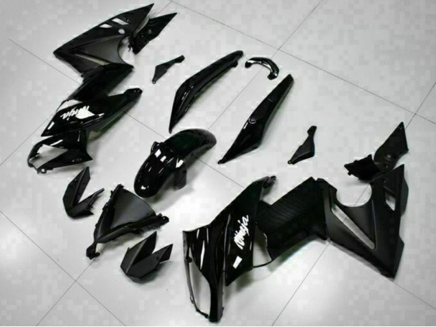 2009-2011 Kawasaki EX650 Motorcycle Fairings - Glossy Black White Decal Canada Websites