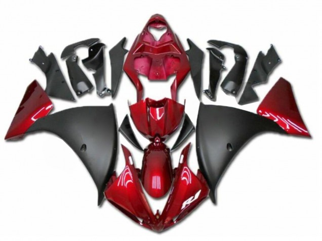 2009-2011 Yamaha YZF R1 Motorcycle Fairings - Red Matte Black Canada Websites