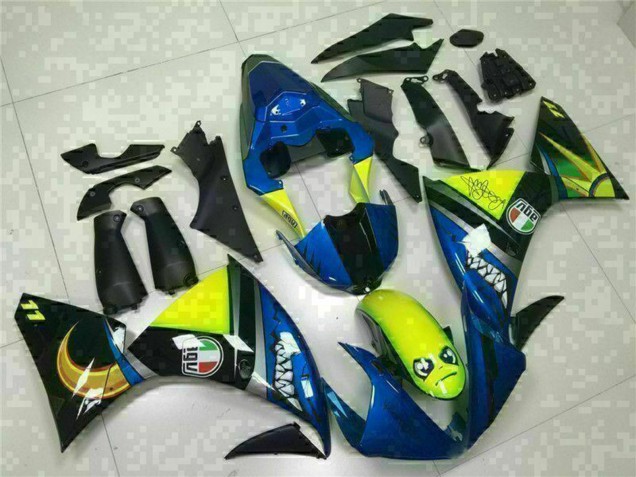 2009-2011 Yamaha YZF R1 Motorcycle Fairings - Blue Yellow Shark Canada Websites