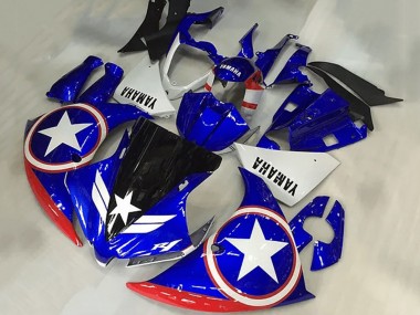 2009-2011 Yamaha YZF R1 Motorcycle Fairings - Blue White Red Black Star Captain America Canada Websites