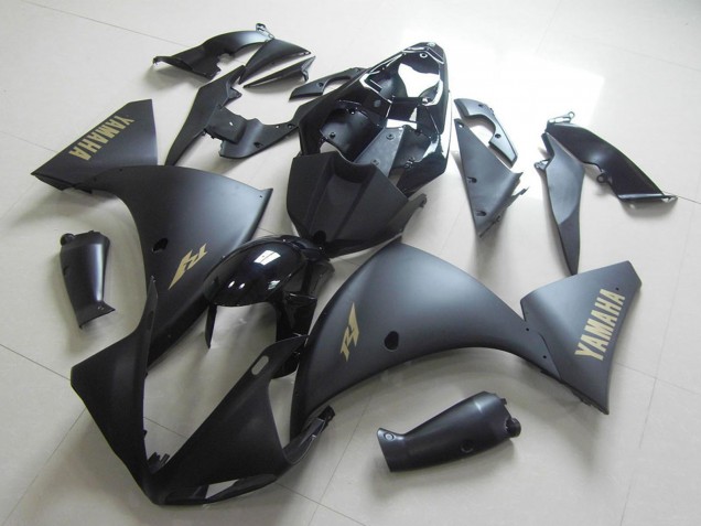 2009-2011 Yamaha YZF R1 Motorcycle Fairings - Glossy Black Matte Black Gold Decals Canada Websites