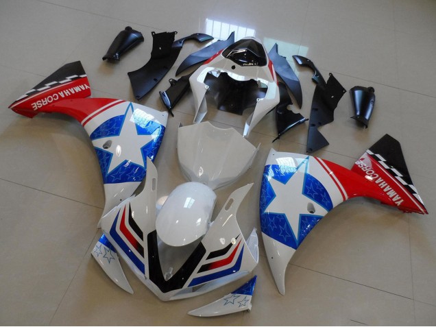 2009-2011 Yamaha YZF R1 Motorcycle Fairings - White Blue Red Black Ducati Star Style Canada Websites