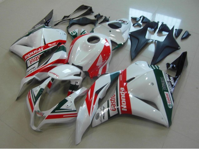 2009-2012 Honda CBR600RR Motorcycle Fairings - White Red Green Castrol Canada Websites