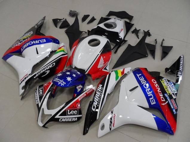 2009-2012 Honda CBR600RR Motorcycle Fairings - White Red Blue Glossy Black EuroBet Lee Star Canada Websites