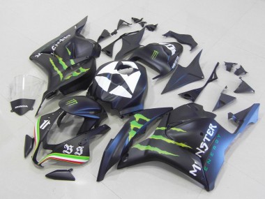 2009-2012 Honda CBR600RR Motorcycle Fairings - Matte Black Blue Green Monster Canada Websites
