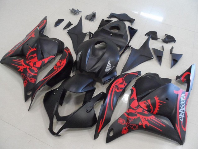 2009-2012 Honda CBR600RR Motorcycle Fairings - Matte Black Red Skull Canada Websites