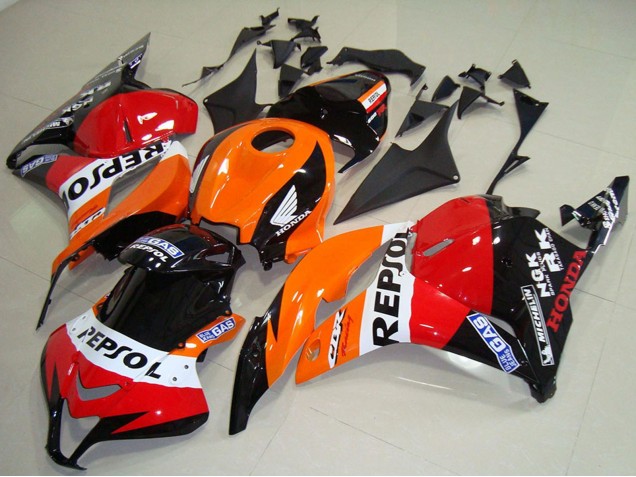 2009-2012 Honda CBR600RR Bike Fairings - Orange White Red Glossy Black Repsol Canada Websites