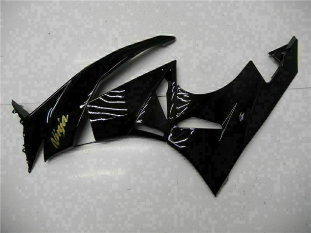 2009-2012 Kawasaki ZX6R Motorcycle Fairings - Glossy Black Gold Ninja Canada Websites