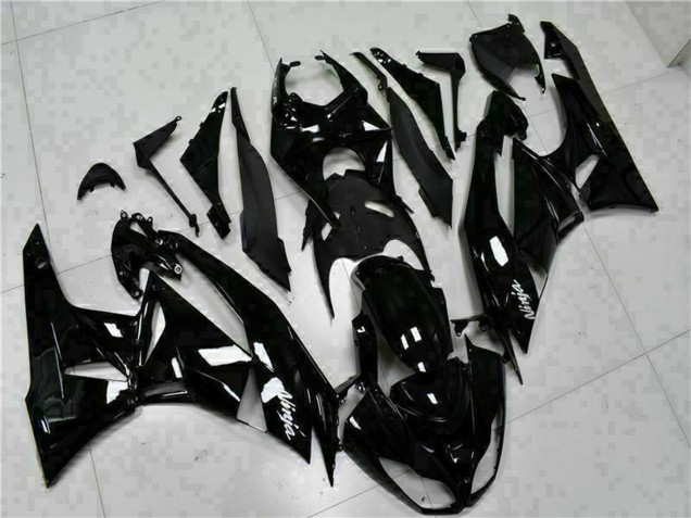 2009-2012 Kawasaki ZX6R Motorcycle Fairings - Glossy Black White Ninja Canada Websites