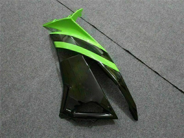 2009-2012 Kawasaki ZX6R Motorcycle Fairings - Green Glossy Black Elf Touch4 Bridgestone Canada Websites