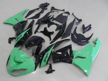 2009-2012 Kawasaki ZX6R Motorcycle Fairings - Light Green Glossy Black Canada Websites