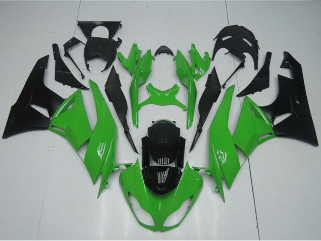 2009-2012 Kawasaki ZX6R Motorcycle Fairing Kits - Green Glossy Black Canada Websites