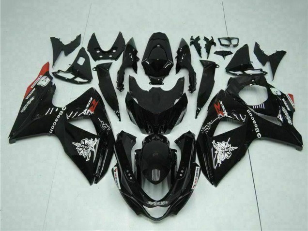 2009-2016 Suzuki GSXR 1000 Motorcycle Fairings - Glossy Black Red Beacon Motul Canada Websites