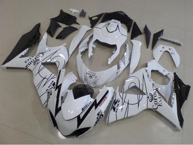 2009-2016 Suzuki GSXR 1000 Motorcycle Fairings - White Black Corona Racing Canada Websites