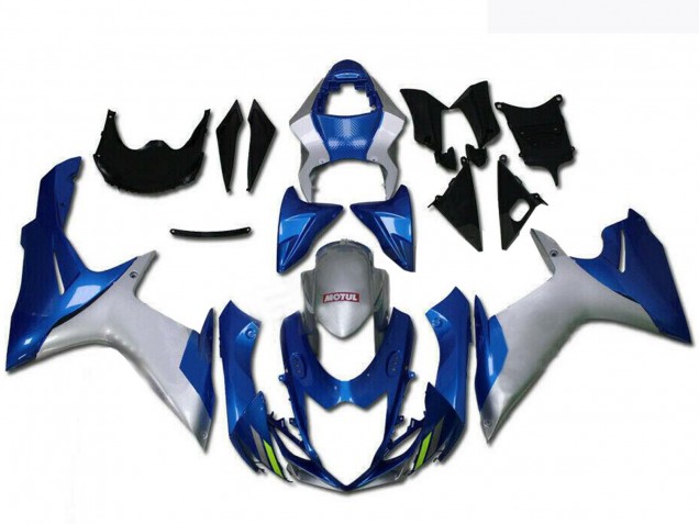 2011-2024 Suzuki GSXR 600/750 Motorcycle Fairings - Silver Blue Canada Websites