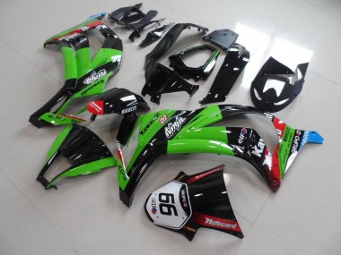 2011-2015 Kawasaki ZX10R Motorcycle Fairings - Green Red Glossy Black KIPS Motocard Elf 66 Canada Websites