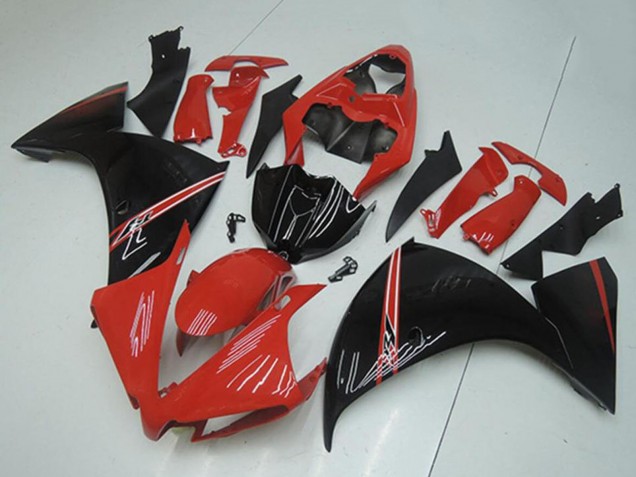 2012-2014 Yamaha YZF R1 Motorcycle Fairings - Red Glossy Black Canada Websites