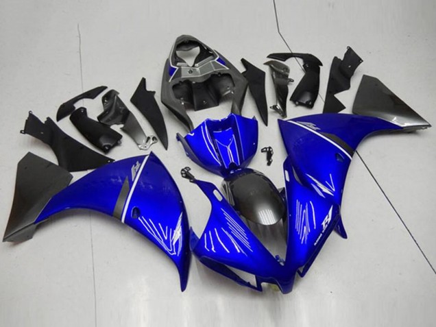 2012-2014 Yamaha YZF R1 Motorcycle Fairings - Blue White Glossy Black Canada Websites