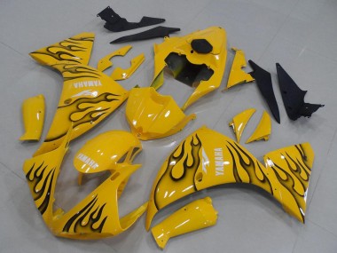2012-2014 Yamaha YZF R1 Motorcycle Fairings - Yellow Black Flame Canada Websites