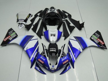 2012-2014 Yamaha YZF R1 Motorcycle Fairings - White Blue Glossy Black Volvo Fimer Yamalube Canada Websites