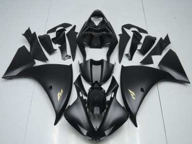 2012-2014 Yamaha YZF R1 Motorcycle Fairings - Glossy Black Matte Black Gold Decals Canada Websites