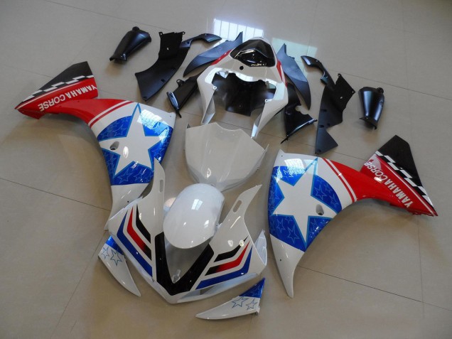 2012-2014 Yamaha YZF R1 Motorcycle Fairings - White Blue Red Black Star Canada Websites