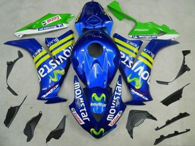 2012-2016 Honda CBR1000RR Motorcycle Fairings - Blue Yellow Green MoviStar Castrol Canada Websites