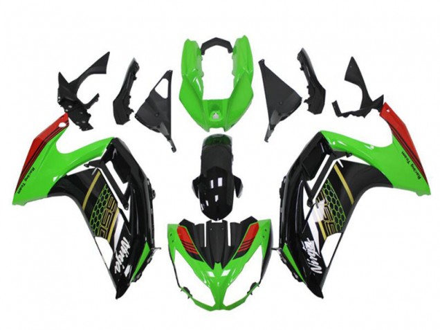 2012-2016 Kawasaki EX650 Motorcycle Fairings - Green Glossy Black Red Honeycomb Canada Websites