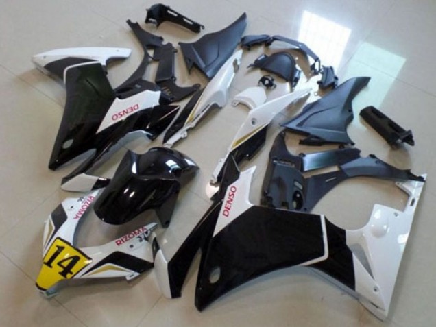 2013-2015 Honda CBR500R Motorcycle Fairings - White Yellow Glossy Black DENSO Canada Websites