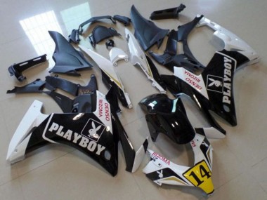 2013-2015 Honda CBR500R Motorcycle Fairings - White Yellow Glossy Black Playboy 14 Canada Websites