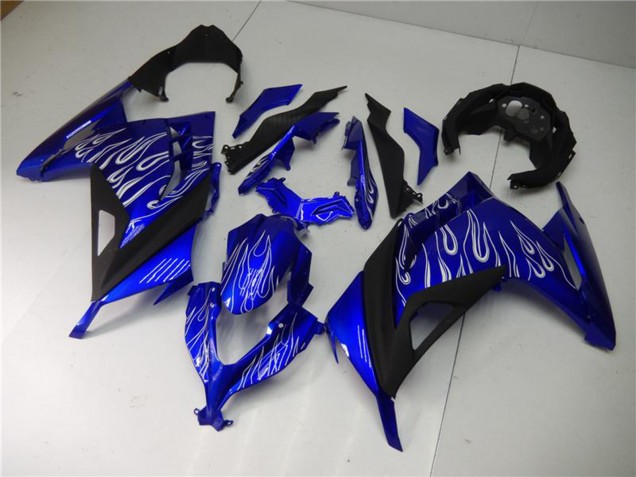 2013-2024 Kawasaki Ninja 300 EX300R Motorcycle Fairings - Blue Black White Flame Canada Websites
