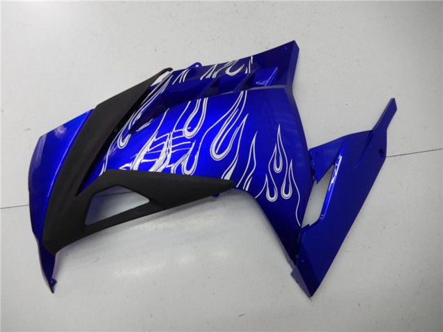 2013-2024 Kawasaki Ninja 300 EX300R Motorcycle Fairings - Blue Black White Flame Canada Websites